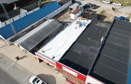 Commercial flat roof in progress