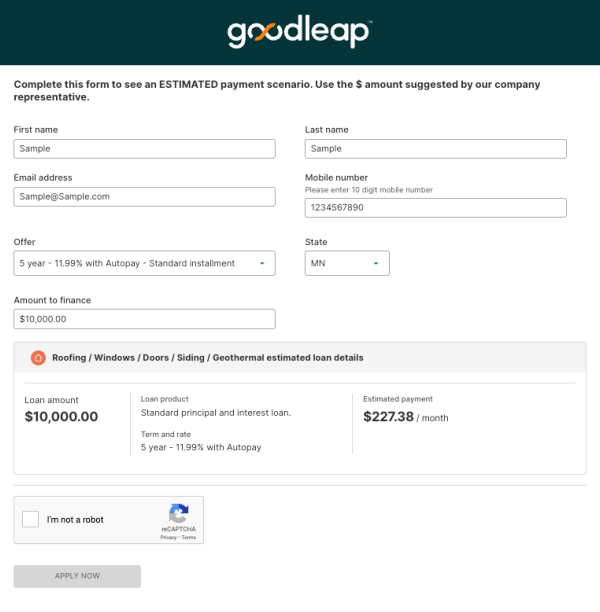 Financing 4 Roof Monkey USA Goshen, IN GoodLeap Financing With Roof Monkey USA UI